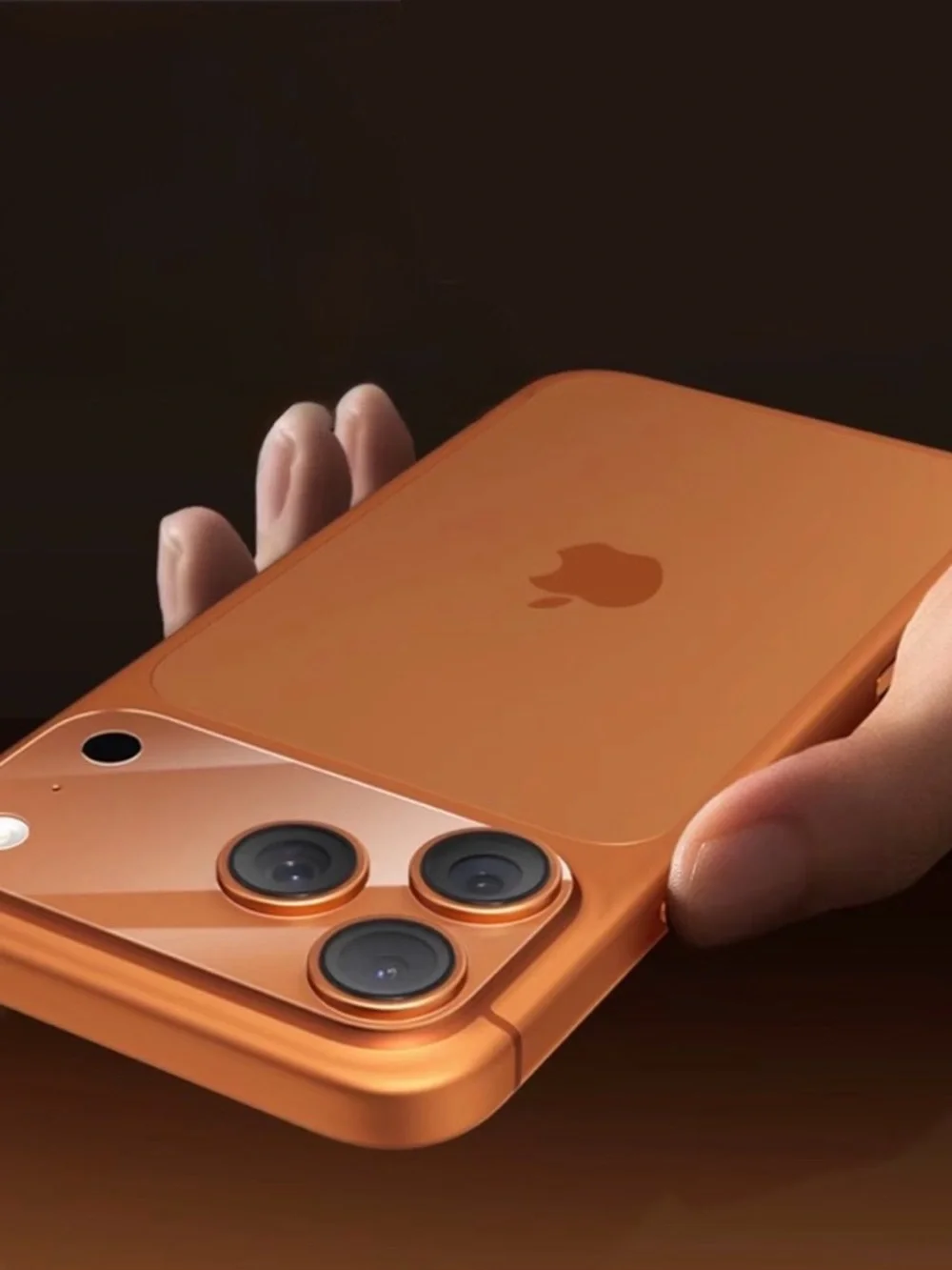 Apple Orange iPhone with Clear Camera Lens Protector